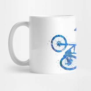 Downhill mountain bike watercolor blue Mug